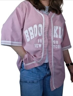 Brooklyn Pink Baseball-Style Jersey